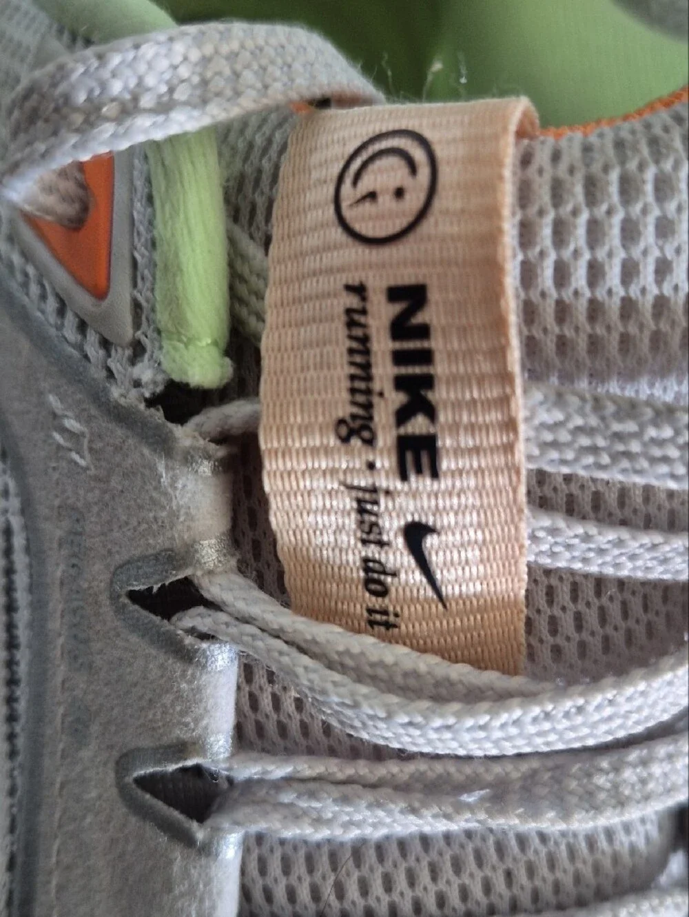 Nike Men’s Air ZOOM Running Sneakers in Light Gray, Lime and Orange